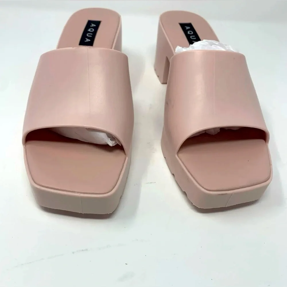 👡NIB Aqua Jelly Block Heel Slide Sandals👡 - Picture 4 of 9